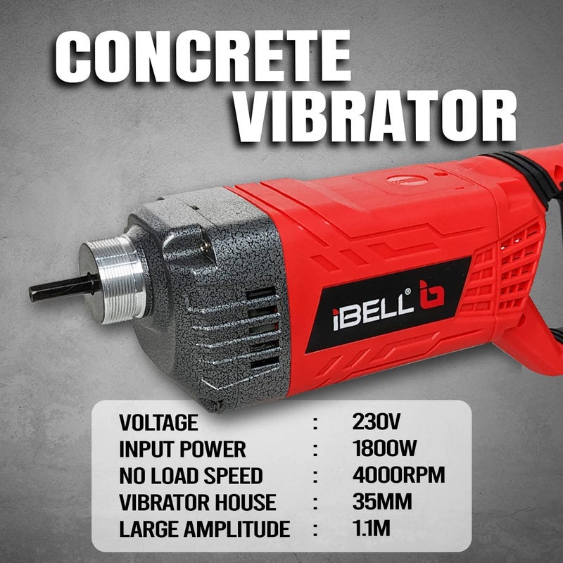 iBELL Concrete Vibrator CV3548 1800W 4000RPM 35MM 2 Meter Needle - Image 4