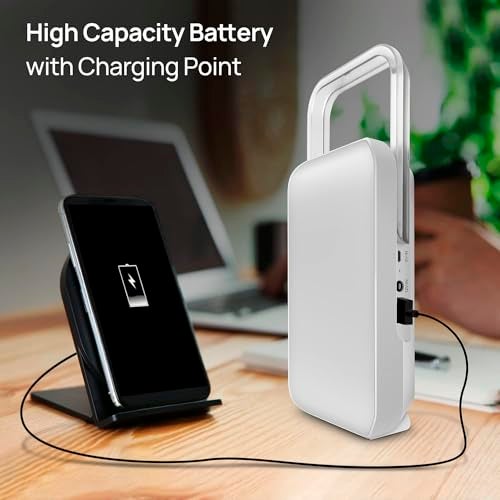 wipro Safari Emergency Rechargeable Led Lantern with 7200 Mah Battery | Brightness Control Feature | in- Built Mobile Charging Point | Pack of 4,Multicolor - Image 5