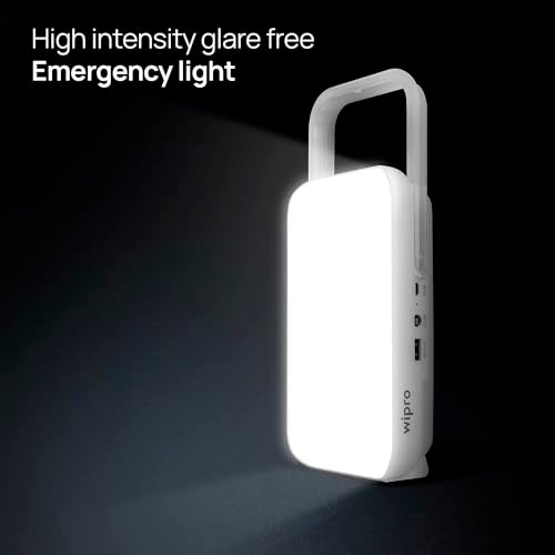 wipro Safari Emergency Rechargeable Led Lantern with 7200 Mah Battery | Brightness Control Feature | in- Built Mobile Charging Point | Pack of 4,Multicolor - Image 3