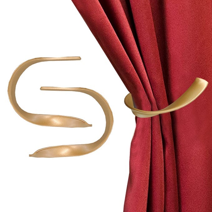 DECORATIVE CURTAIN HOLDBACKSWALL MOUNTED WINDOW DRAPERY TIEBACKS FOR BEDROOMLIVINGROOMOFFICE COME WITH SCREWS GOLD2