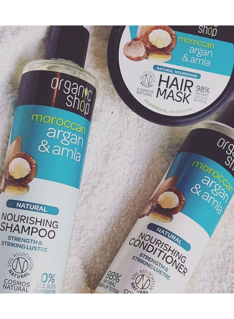 Natural Nourishing Moroccan Argan and Amla Organic Shampoo Provides Strength and Striking Luster Contains no Parabens 280ml