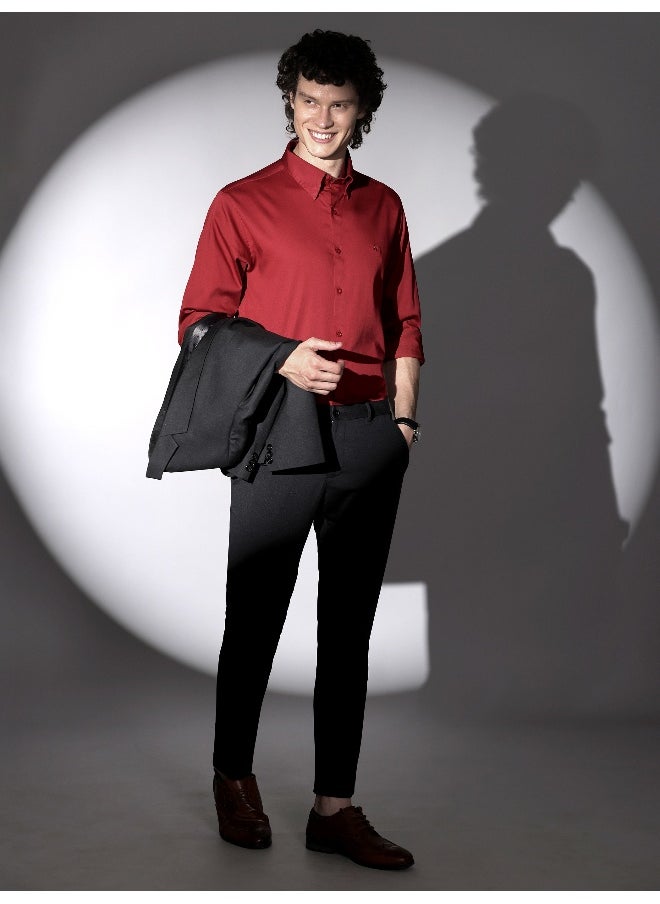 Beyoung - Red Satin Shirt - Image 1