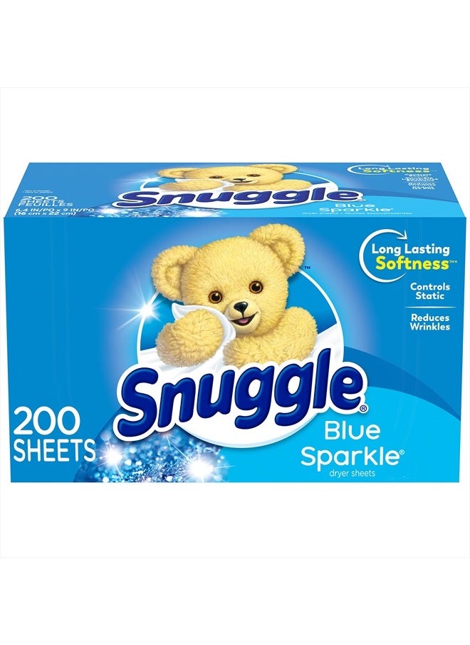 Snuggle مناديل تجفيف منعم الأقمشة، بلون أزرق لامع، 200 قطعة  - Image 1