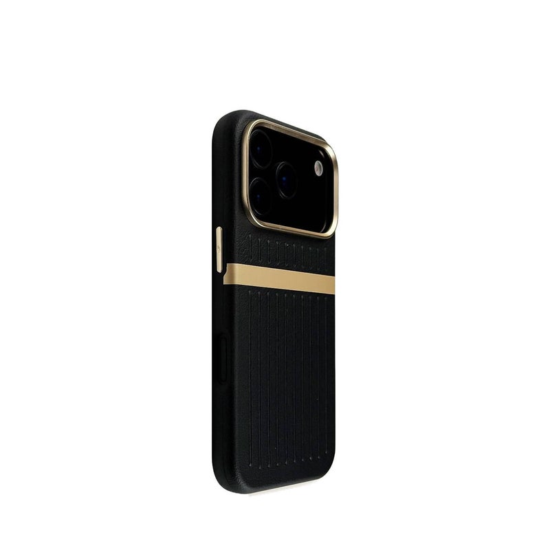 MagSafe iPhone 16 Pro Protective PC Case for iPhone 16 16 Plus 16 Pro 16 Pro Max with Corrugated Luggage Pattern in Black - Image 1