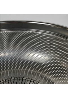 HTH Multipurpose Versatile Kitchen Gadgets Stainless Steel Colander Micro Perforated Strainer Drainer with Handle for Rice Fruits Vegetable Noodles Pasta Beans Grains Washing Filter Basket for Kitchen Bowl Storing and Straining Purpose 24/27/30/33/36 cm  - Image 4