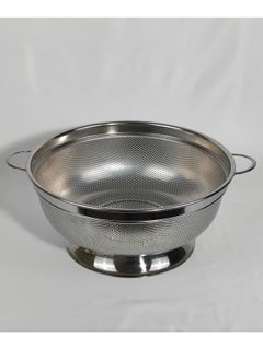 HTH Multipurpose Versatile Kitchen Gadgets Stainless Steel Colander Micro Perforated Strainer Drainer with Handle for Rice Fruits Vegetable Noodles Pasta Beans Grains Washing Filter Basket for Kitchen Bowl Storing and Straining Purpose 24/27/30/33/36 cm  - Image 1