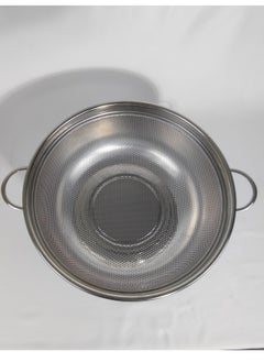 HTH Multipurpose Versatile Kitchen Gadgets Stainless Steel Colander Micro Perforated Strainer Drainer with Handle for Rice Fruits Vegetable Noodles Pasta Beans Grains Washing Filter Basket for Kitchen Bowl Storing and Straining Purpose 24/27/30/33/36 cm  - Image 5
