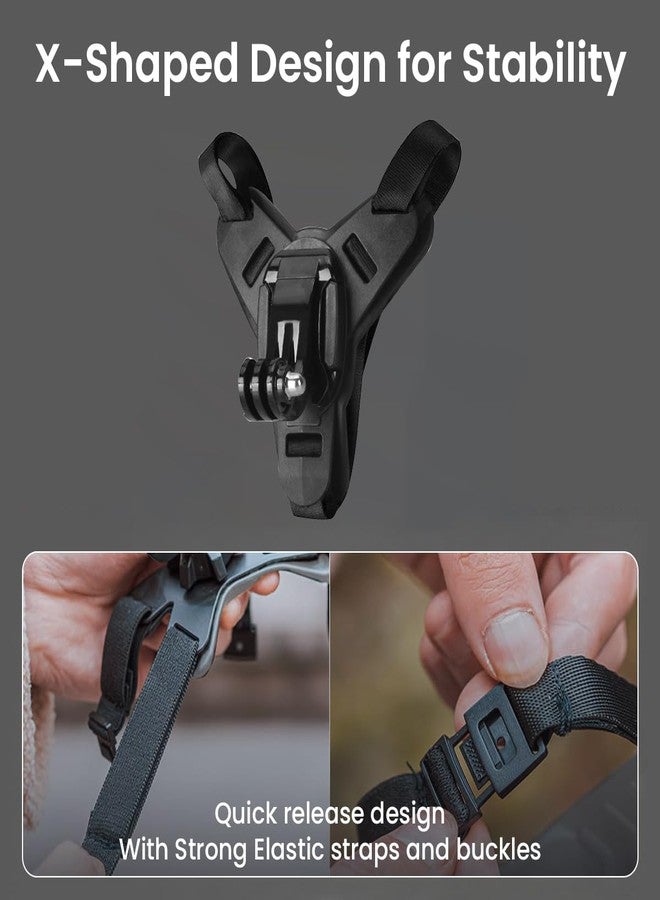 STHIRA® Helmet Mount for Mobile & Camera Rotatable Action Camera Mount Helmet Chin Strap Set with Quick-Release, Non-Slip Grip for Go-Pro Hero 12/11/10/9 Includes J-Hook, Adapter, Screw, Phone Holder - Image 3