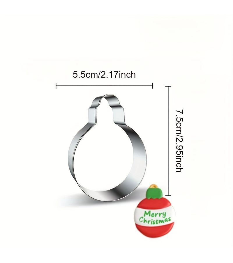 Stainless Steel Bulb Cookie Cutter 1pc Christmas Baking Tool - Image 3
