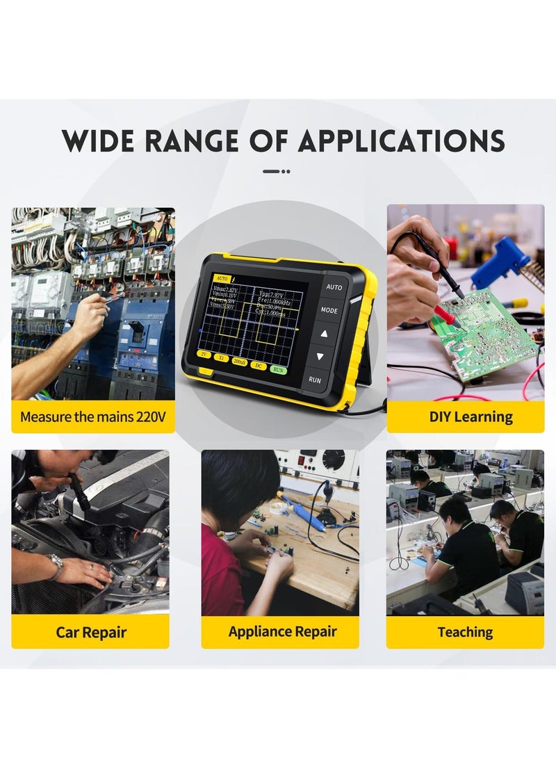 DSO152 Oscilloscope - Portable Handheld Digital Oscilloscope Kit with 2.8" TFT Display, 2.5MS/s High Sampling Rate, 200KHz Bandwidth, Trigger Function Auto/Normal/Single