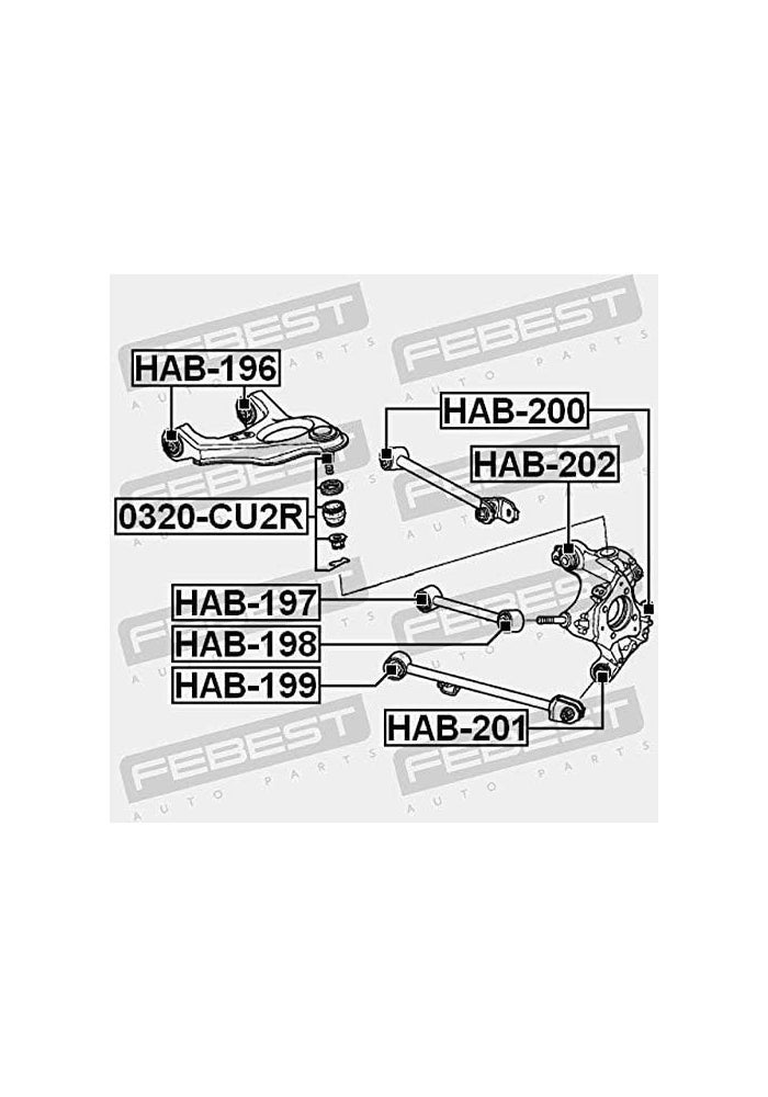 FEBEST 0320-CU2R Ball Joint Rear Arm for Honda OEM 52510-TL0-E01 - Image 2
