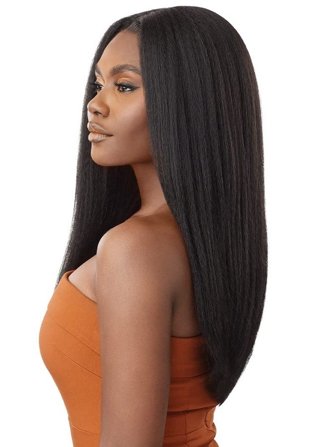 Outre - 5X5 Lace Closure Wig - Human Hair Blend - Kinky Straight 24" (DR4/HONEY BROWN) - Image 3