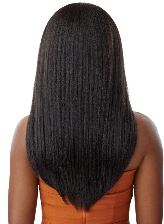 Outre - 5X5 Lace Closure Wig - Human Hair Blend - Kinky Straight 24" (DR4/HONEY BROWN) - Image 4