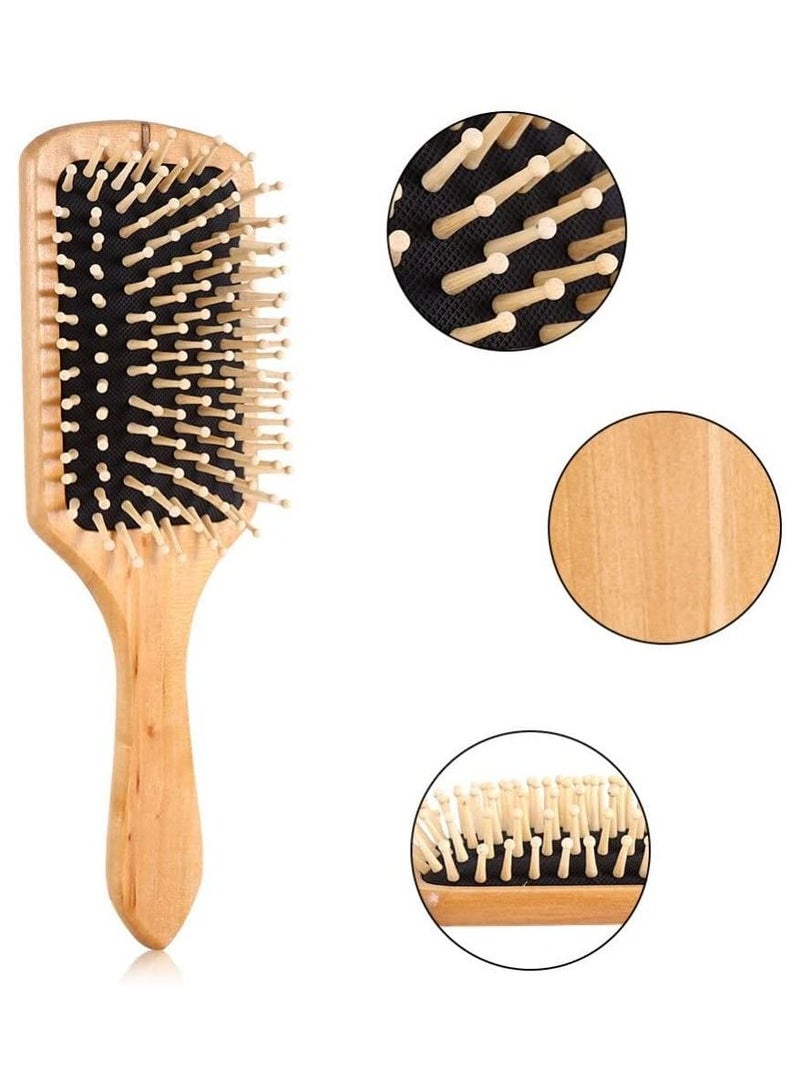 AMM Natural Wooden Anti Static Comb/Healthy Cushion Airbag Hair Care Massage Brush (White) - Image 2