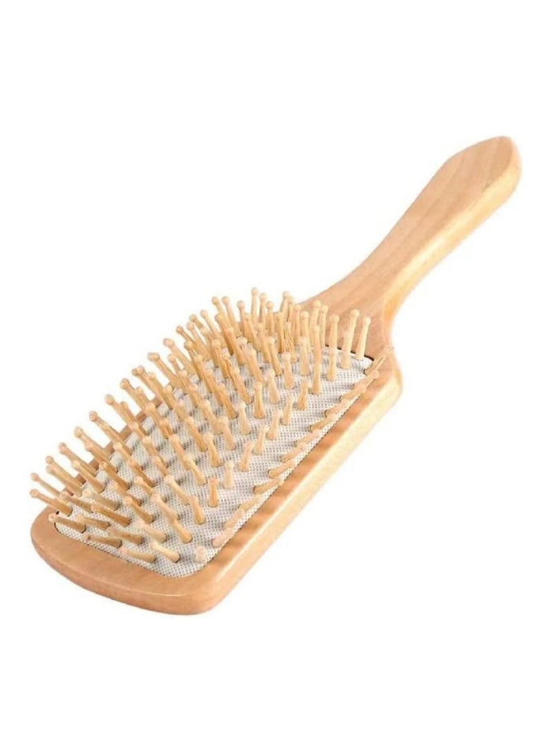 AMM Natural Wooden Anti Static Comb/Healthy Cushion Airbag Hair Care Massage Brush (White) - Image 5