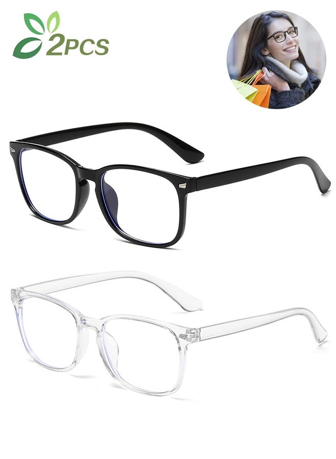 SUNDAREE 2 قطعة نظارات الضوء الأزرق للنساء، نظارات الضوء الأزرق للرجال نظارات حجب الضوء الأزرق نظارات للقراءة والألعاب - Image 1