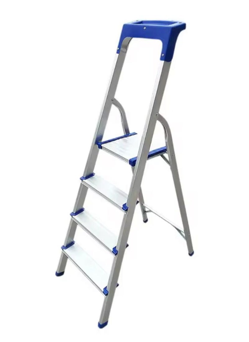 Kana KANA Step Ladder Aluminum Folding Step 4 Steps Stool With Anti Slip Sturdy And Wide Pedal Portable Multi-Use Stepladder For Home And Kitchen Use Space Saving Lightweight Aluminum, Purpose Heavy Duty Aluminum Ladder 4 Steps,(سلم قابل للطي)  - Image 1