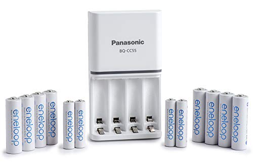 Panasonic K-KJ55MC84CZ eneloop Power Pack; 8AA, 4AAA, and Advanced Battery 3 Hour Quick Charger - Image 1