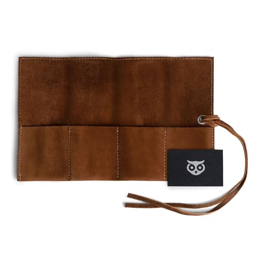 Hide & Drink, Leather Watch Roll Organizer Handmade from Full Grain Leather, Holds Up to 4 Watches, Easy Carry On Watchlover Storage (Swayze Suede) - Image 5