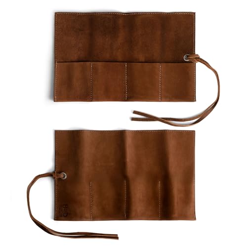 Hide & Drink, Leather Watch Roll Organizer Handmade from Full Grain Leather, Holds Up to 4 Watches, Easy Carry On Watchlover Storage (Swayze Suede) - Image 3
