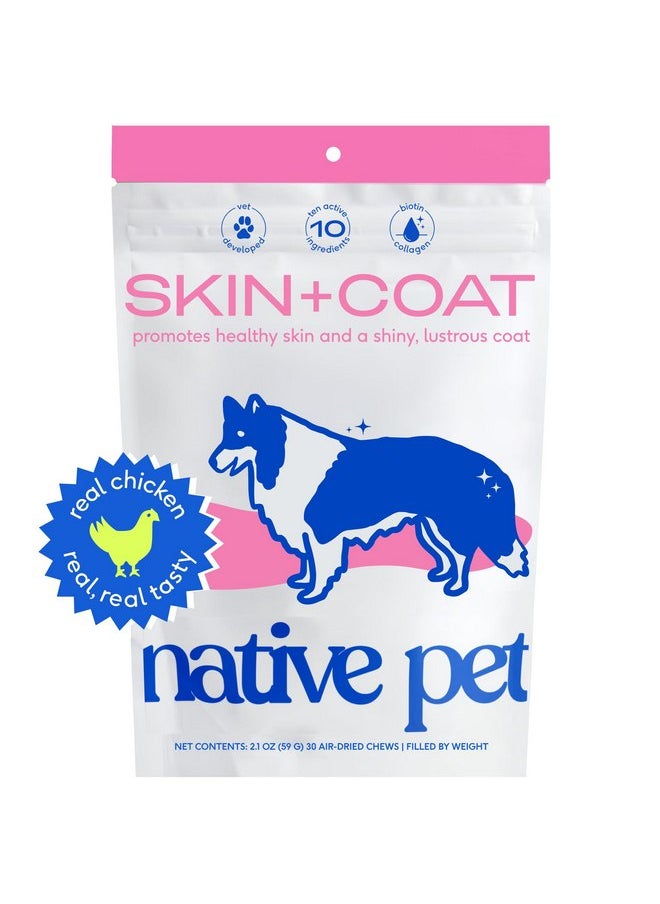 native pet - Native Pet Skin and Coat Chews for Dogs - Made with Wild-Caught Salmon Oil for Dogs Skin and Coat - Omega 3 for Dogs - Dog Shedding Supplements & Dog Hair Loss Treatment - Omega for Dogs (30 Chews) - Image 1