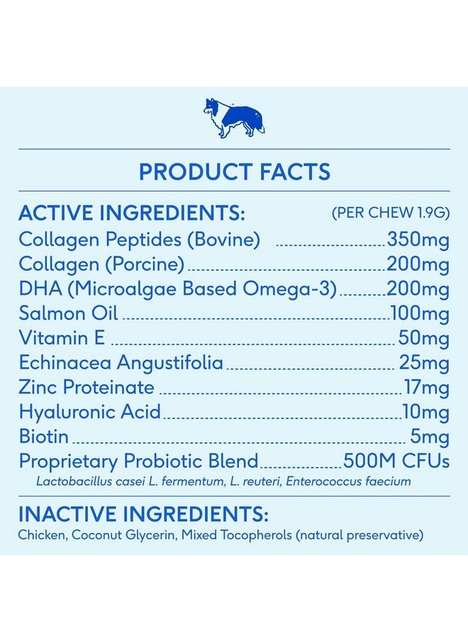 native pet - Native Pet Skin and Coat Chews for Dogs - Made with Wild-Caught Salmon Oil for Dogs Skin and Coat - Omega 3 for Dogs - Dog Shedding Supplements & Dog Hair Loss Treatment - Omega for Dogs (30 Chews) - Image 1
