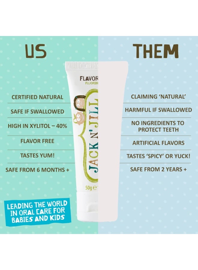 Jack N' Jill Kids Natural Certified Toothpaste, 6 Months+, Flavor Free - Image 2