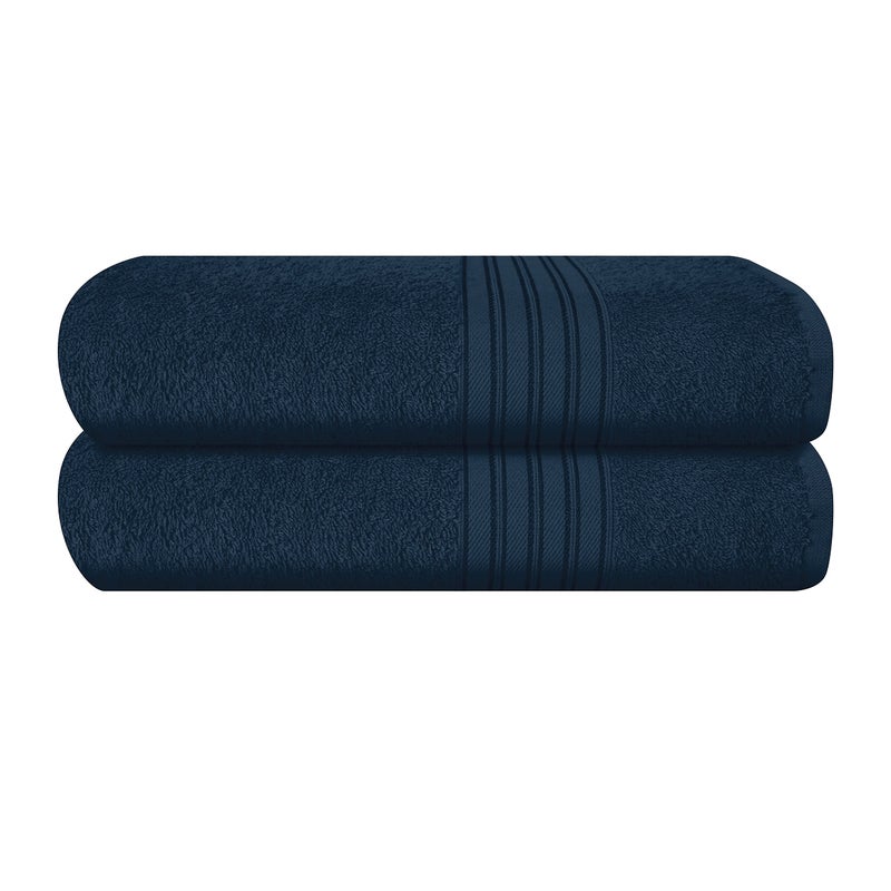 BOUTIQUO Cotton 2 Pack Bath Towel Set 28x55  Eco-Friendly Large Bath Towels  Compact Quickdry Lightweight Soft & Highly Absorbent Bath Towel  Ideal for Everyday Gym Travel Camp Pool - Mineral Blue - Image 1