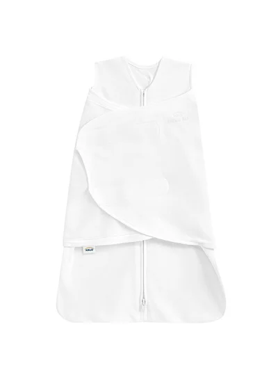 Halo Baby Sleeping Bag Swaddle, 1.5 Tog Sleepsack, 100% Cotton, White Sleeping Sack For Newborn Babies, Easy Zip Access Nappy Change, Wearable Blanket Grow Bag, Boys And Girls, 0 - 3 Months