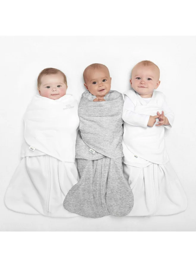 Halo Baby Sleeping Bag Swaddle, 1.5 Tog Sleepsack, 100% Cotton, White Sleeping Sack For Newborn Babies, Easy Zip Access Nappy Change, Wearable Blanket Grow Bag, Boys And Girls, 0 - 3 Months