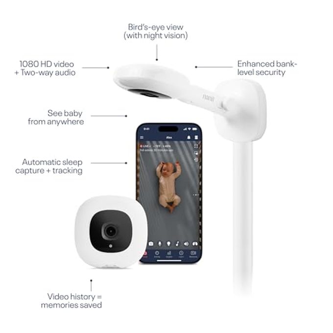 Nanit Nursery Bundle Smart Baby Monitor With Wall Mount  1080P Hd Wi-Fi Camera, Sensor-Free Breathing Monitoring, Sleep Tracking, Two-Way Audio, Night Vision, Motion & Cry Notifications, White - Image 5