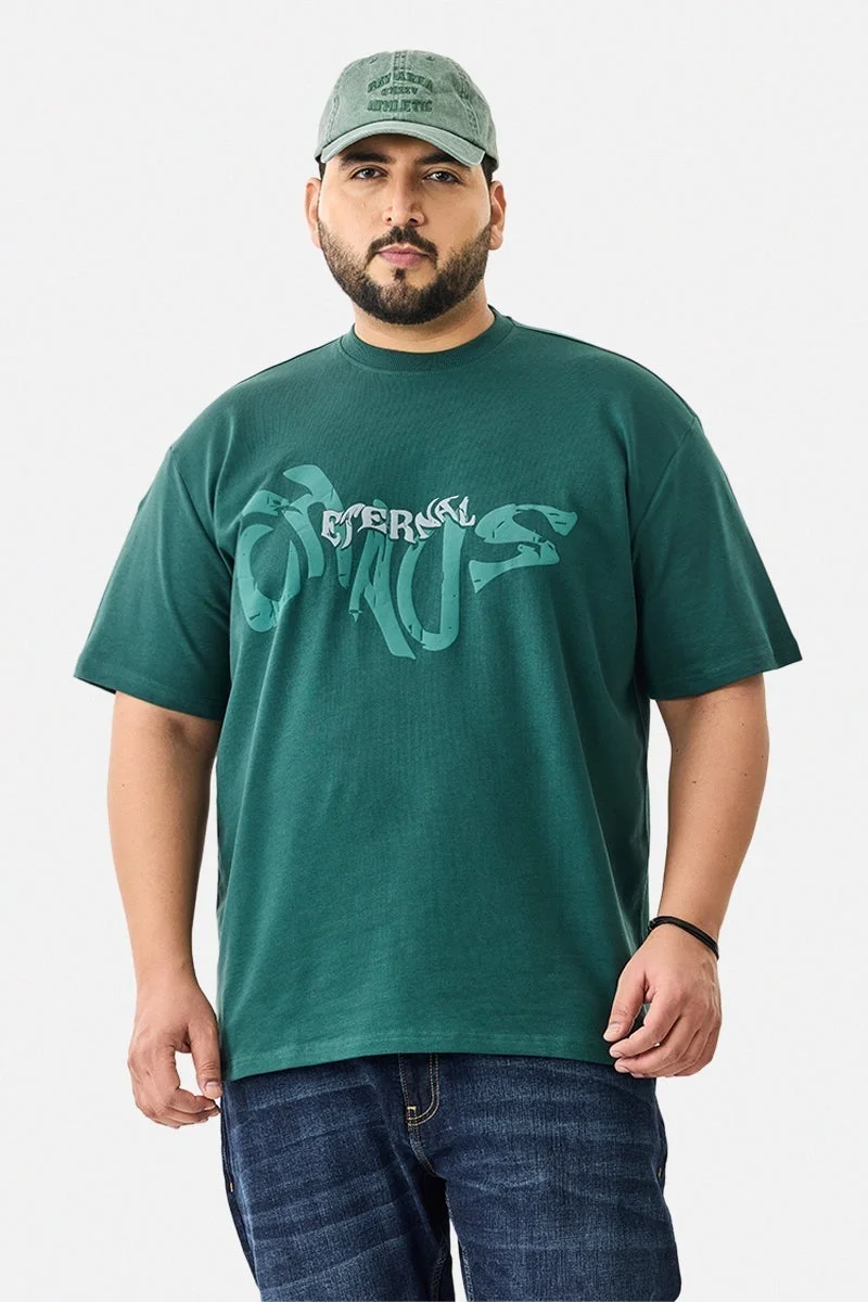 SNITCH Oversized Puff Print Embroidered Plus T-Shirt