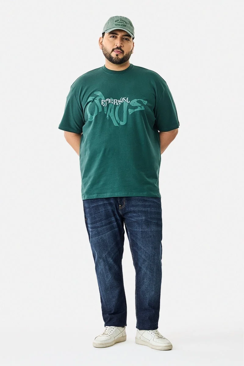 SNITCH Oversized Puff Print Embroidered Plus T-Shirt