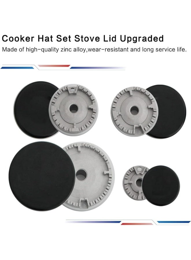 Relex Set of 4 Gas Stove Burner Covers Cooker Hat Set Oven Gas Stoves Hob Burner Crown Flame Cap Cover for Kitchen Fit to Most Metal Stove Burner Cover (3 Sizes) - Image 2