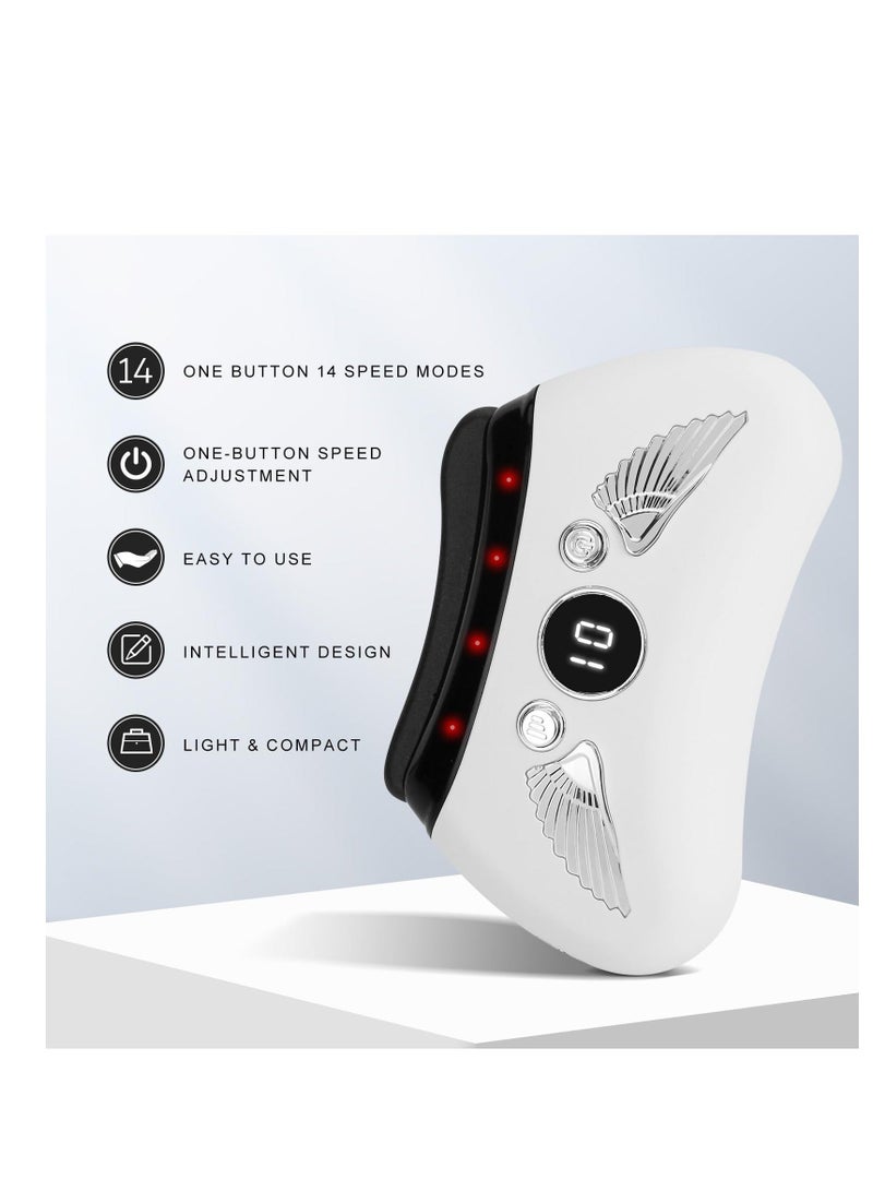Upgraded Electric Face Massager, Face Device Gua Sha, Heat & Vibration Gua Sha Stone, Facial Lifting Machine for Face Neck Body Massage Anti-Wrinkle - Image 2