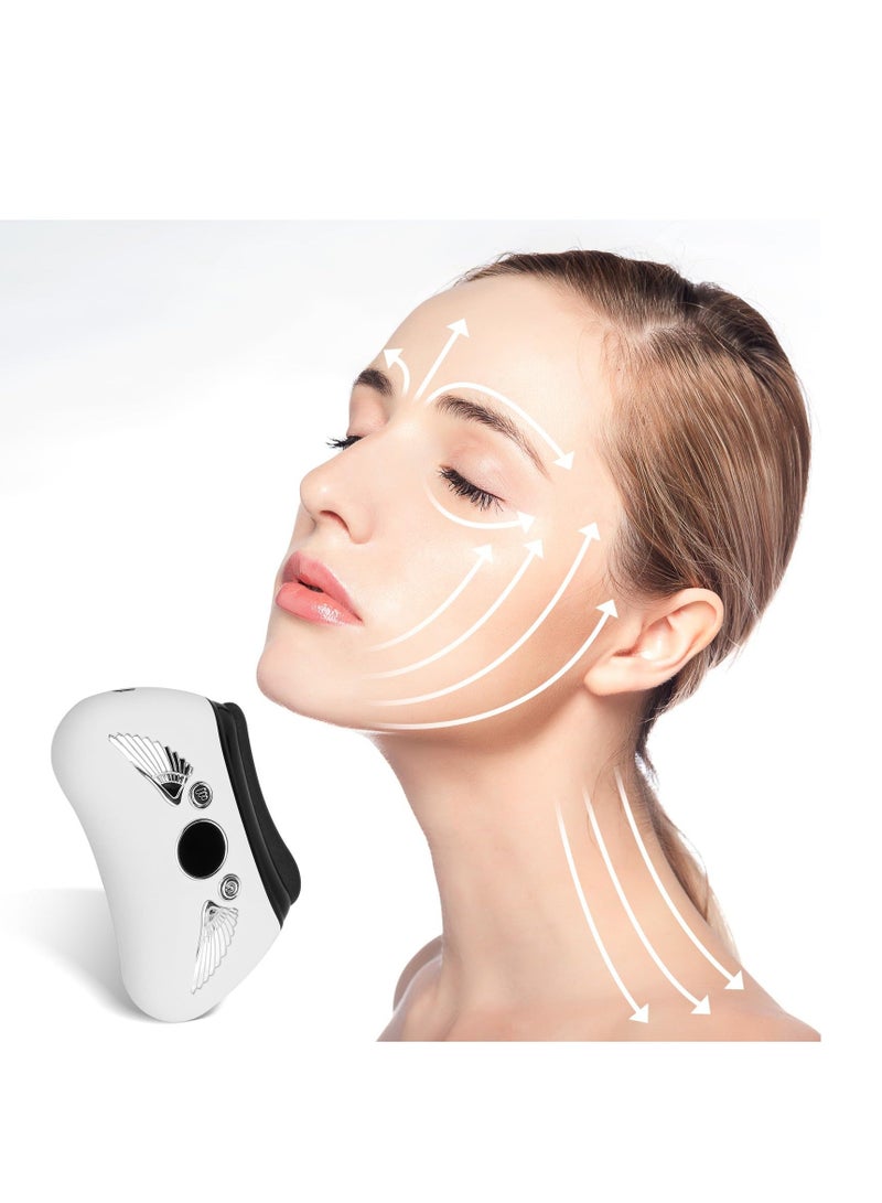 Upgraded Electric Face Massager, Face Device Gua Sha, Heat & Vibration Gua Sha Stone, Facial Lifting Machine for Face Neck Body Massage Anti-Wrinkle - Image 3