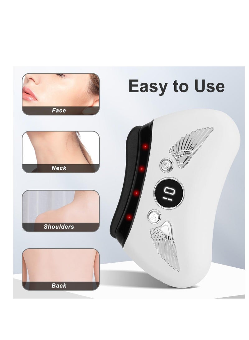 Upgraded Electric Face Massager, Face Device Gua Sha, Heat & Vibration Gua Sha Stone, Facial Lifting Machine for Face Neck Body Massage Anti-Wrinkle - Image 5