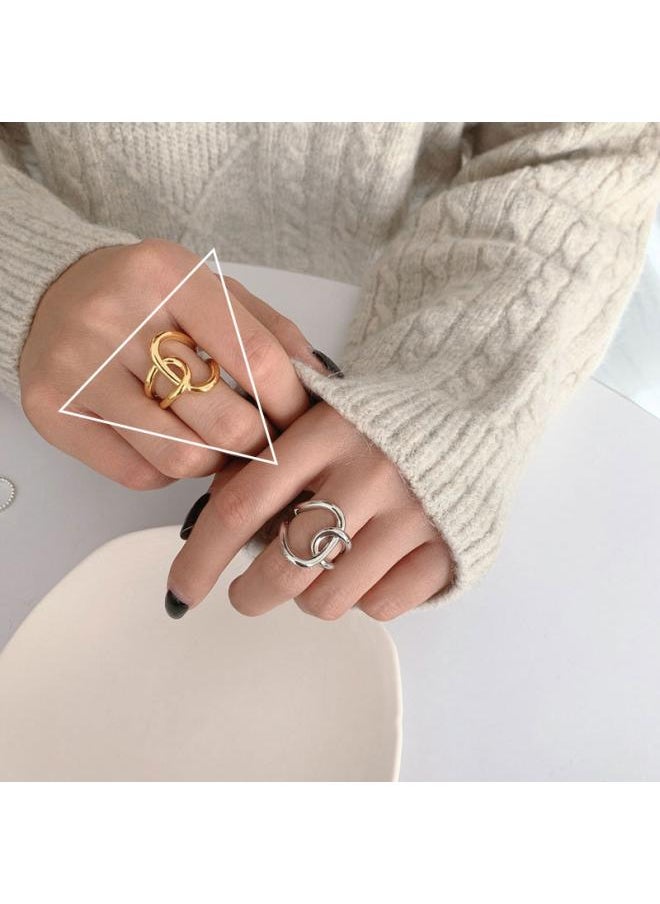 Generic S925 Sterling Silver Roman Numeral Open Index Finger Ring For Women Simple Trendy Internet Celebrity Personalized Ring Retro 