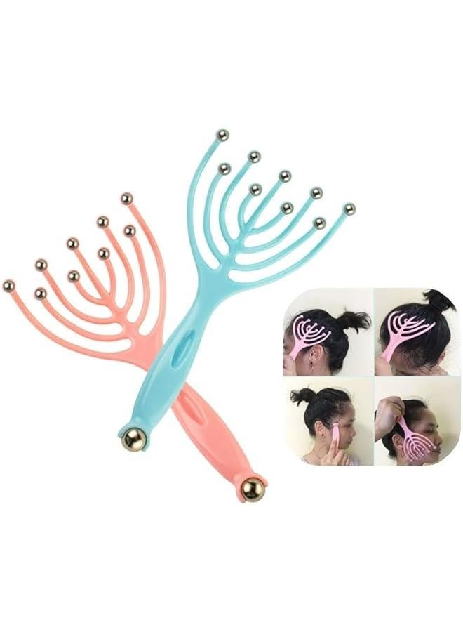 Loquat Head Massager, Protable Handheld SPA Head Massager, Steel Ball Run Blood Circulation Tool Equipment for Deep Relaxation  Stress Reduction in The Office Home SPA,9 Claws Massage for Hair Growth, - Image 5