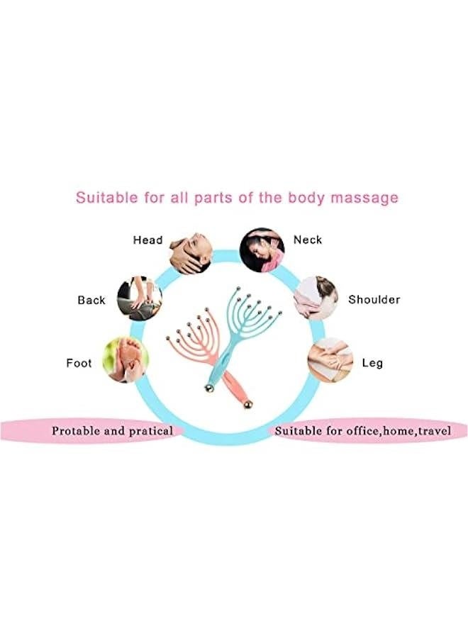 Loquat Head Massager, Protable Handheld SPA Head Massager, Steel Ball Run Blood Circulation Tool Equipment for Deep Relaxation  Stress Reduction in The Office Home SPA,9 Claws Massage for Hair Growth, - Image 2