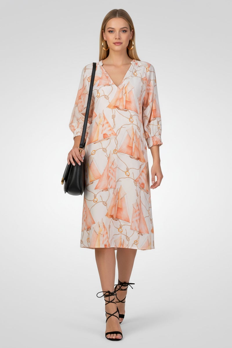 GANT Women Allover Print Midi Dress, Multicolor - Image 1