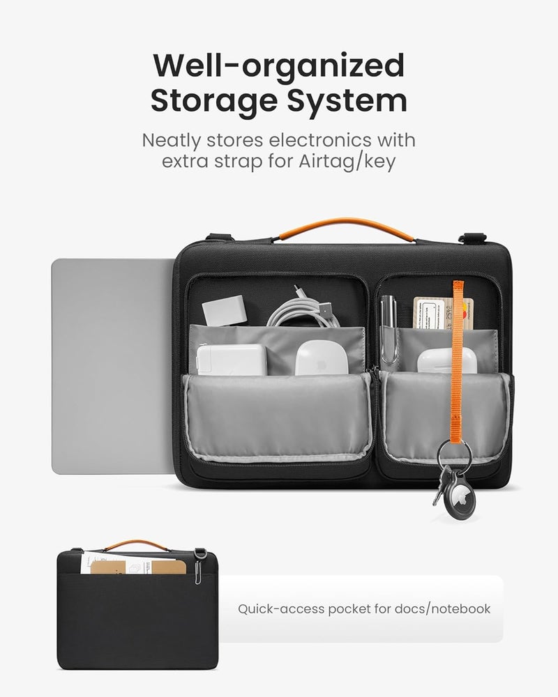 Tomtoc حقيبة كتف للابتوب لجهاز MacBook Pro 14 بوصة M5/M4/M3/M2/M1 Pro/Max 2025-2021، 13.5-14.4 Surface Laptop 7/6/Studio 2، Surface Book 3، غلاف واقي 360 يناسب Asus VivoBook - Image 3