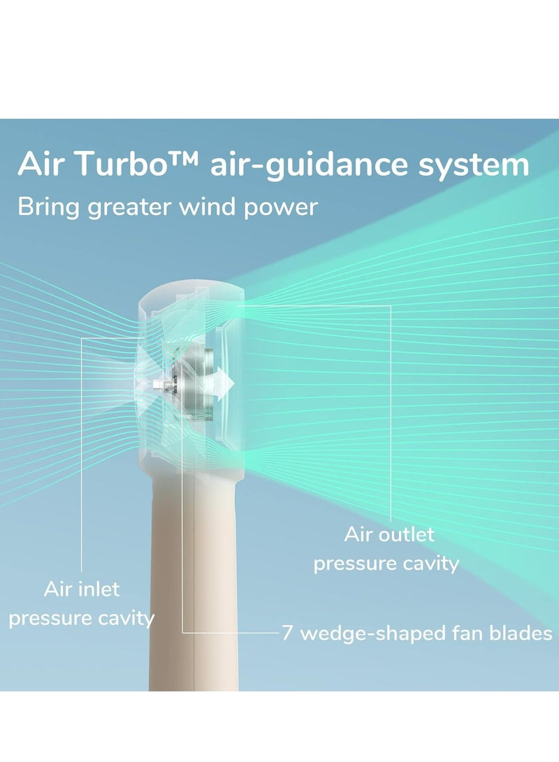 JISULIFE Handheld Portable Turbo Fan 16H Max Cooling Time, 4000mAh USB Rechargeable Personal Battery Operated Mini Small Pocket Fan with 5 Speeds forTravel/Outdoor/Home/Office - Brown - Image 2