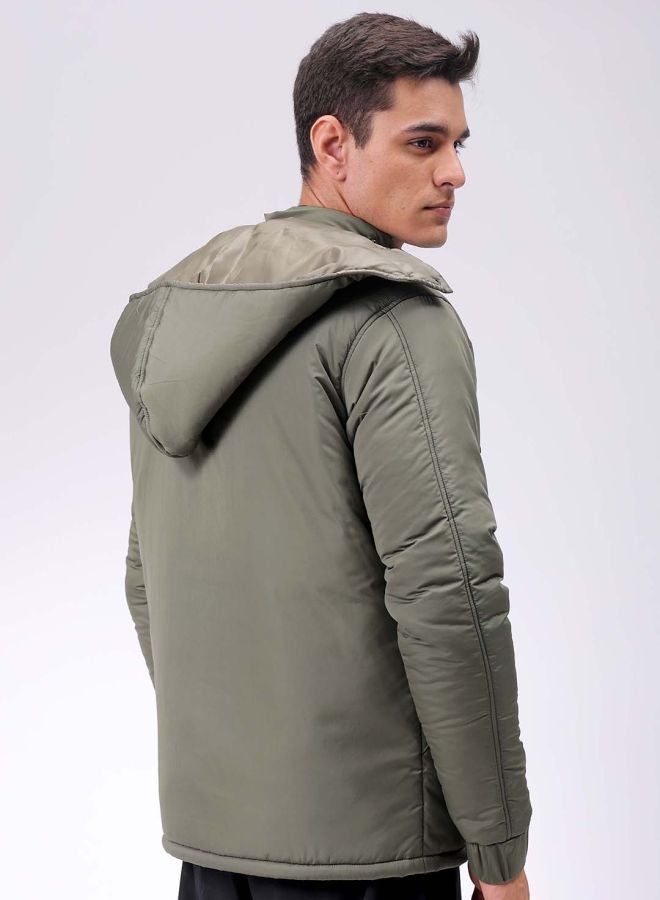 The Indian Garage Co Men Slim Fit Solid Puffer Jackets  - Image 5
