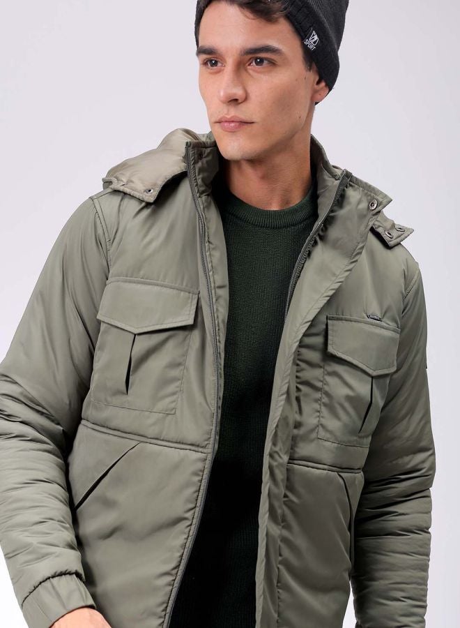 The Indian Garage Co Men Slim Fit Solid Puffer Jackets  - Image 1
