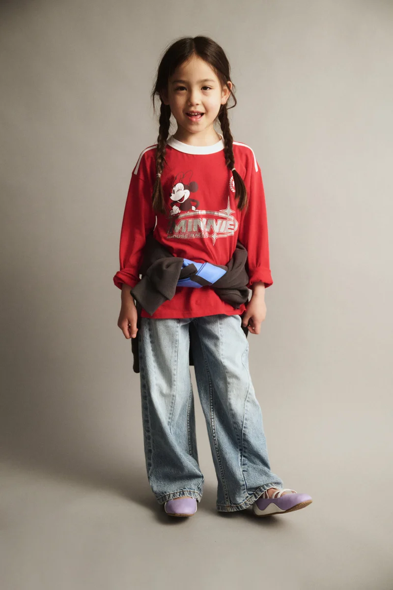 Cotton On Mickey & Minnie Disney Long Sleeve Drop Shoulder Top