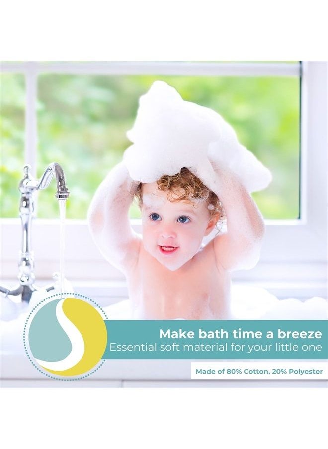Spasilk Bath Hooded Towels & Washcloths Set for Babies, Hooded Terry Bath Towel & 4 Washcloths, Beige  - Image 5