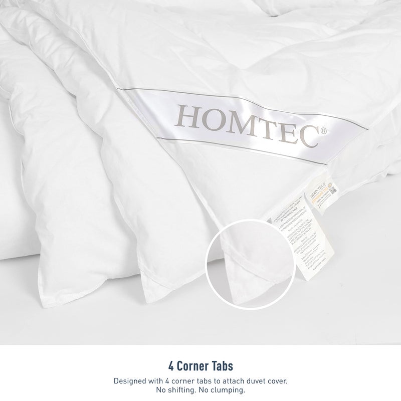 HOMTEC Duvet Insert Cotton Comforter Queen Size White Down Alternative Duvet Insert 100% Cotton Shell Quilted Fluffy Comforter Lightweight All Season 4 Corner Tabs Durable Breathable Noiseless - Image 5