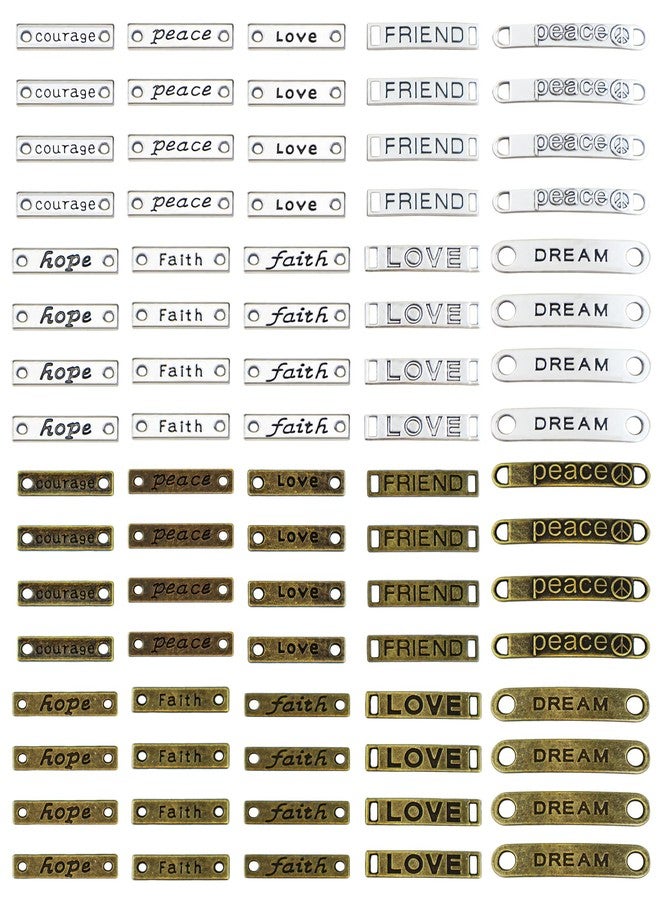 JIALEEY Mixed Words Letters Connector Pendants Beads Charms for Crafting, Jewelry Findings Making Accessory for DIY Necklace Bracelet 80pcs(110g) - Image 1