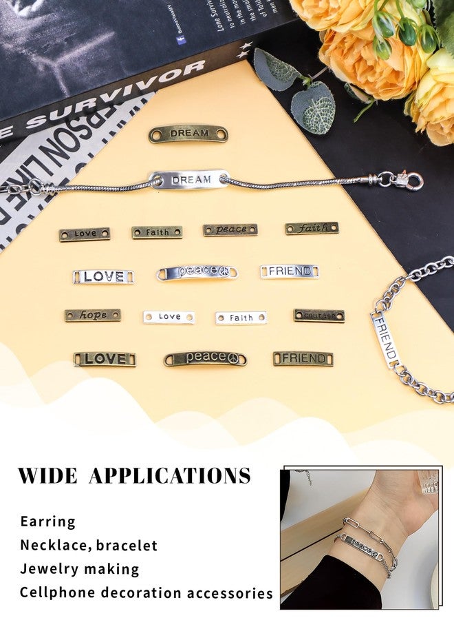 JIALEEY Mixed Words Letters Connector Pendants Beads Charms for Crafting, Jewelry Findings Making Accessory for DIY Necklace Bracelet 80pcs(110g) - Image 5